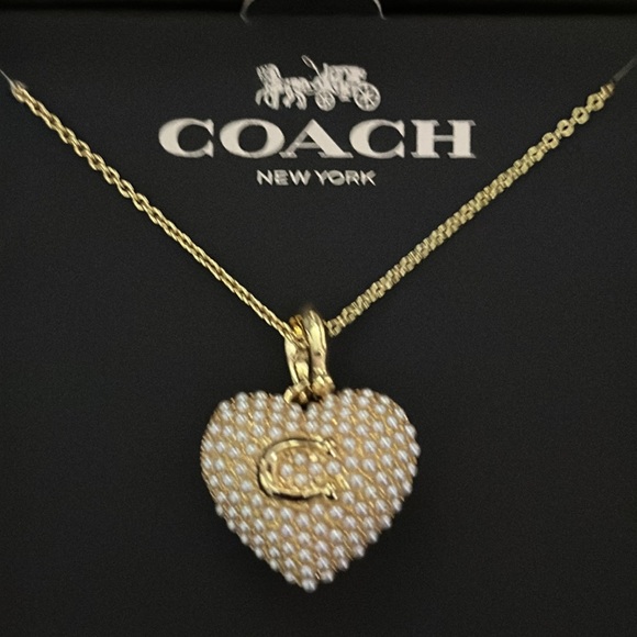 Coach gold and pearl heart locket - Picture 2 of 5